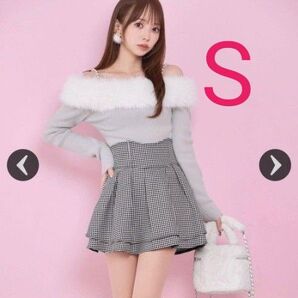 ミシェルマカロン 美脚 スカート 千鳥柄 Sサイズ