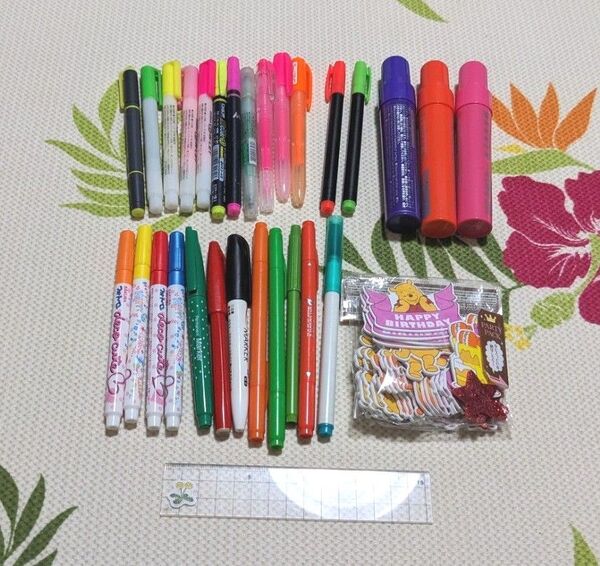 プーさんデコシール カラーペン 蛍光ペン マジック まとめ売り