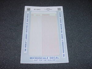 HO Microscale Decal 87-124-5 Stripes 1&#34; and 2&#34; widths Red