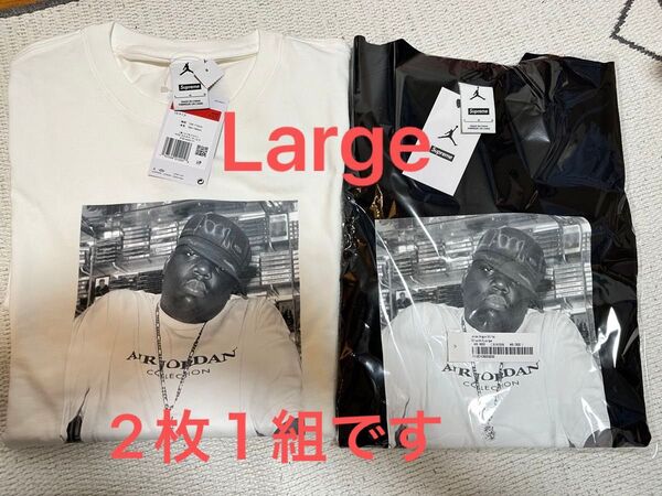 supreme jordan biggie s/s top White Black Large