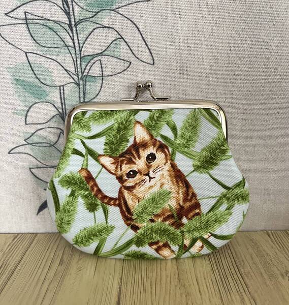 がま口 ポーチ / 財布 / 小物入れ / ハンドメイド☆ 猫じゃらし・8
