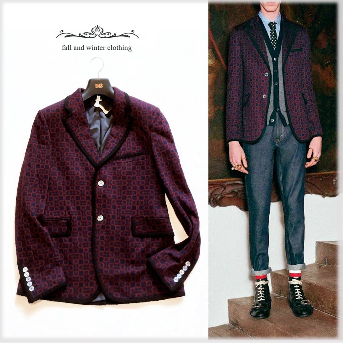 Yahoo!オークション -「gucci ミケーレ」(テーラードジャケット Yahoo!オークション -「gucci ミケーレ」(テーラードジャケット