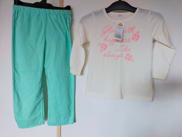 新品 未使用 100cm ガールズ パジャマ 女の子 パジャマ 長袖長ズボンパジャマ 定価1706円 女児 上下セット