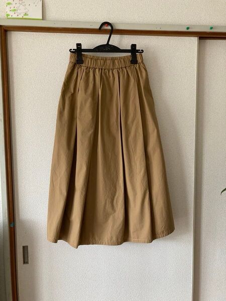 sensounico ルクルカ ロングフレアスカート キャメル コットン 日本製