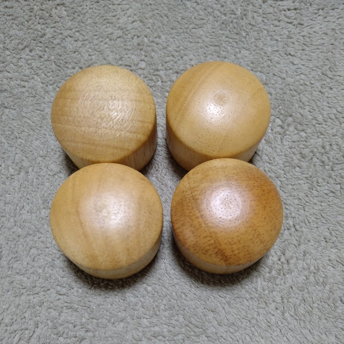 ジャンク品/長期保管品/大仙/キャップ/エンド/Φ38mm/ナチュラル/木製/4