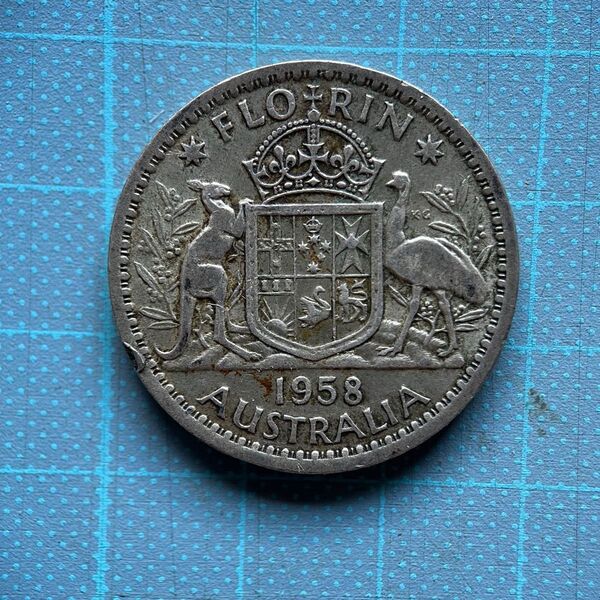 オーストラリア古銭銀貨 2-1958