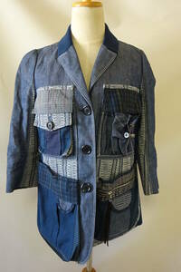 LOUIS VUITTON Vuitton jacket 36 155/84A Louis Vuitton patchwork Denim? beautiful goods a