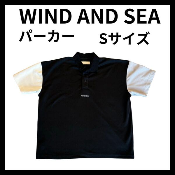 WIND AND SEA ポロシャツ S 黒 白 ゴルフウェア ウィンダンシー ポロシャツ ブラック 半袖ポロシャツ GOLF
