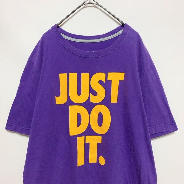 【NIKE】ナイキ 半袖Tシャツ JUST DO IT.ロゴ 紫 L