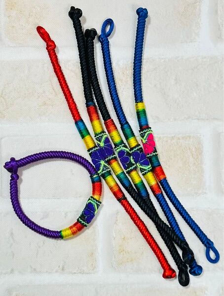 民族ミサンガ ハンドメイド カラフル ブレスレット 6本セット