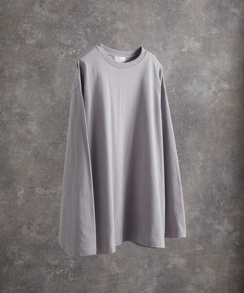 ADRER 極美品 24AW エクストラクオリティワイドスリーブロンT ライトグレー メタルチャームなし