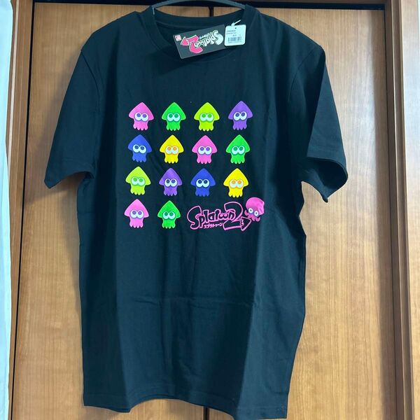 新品 廃盤 スプラトゥーン2 Tシャツ カラフルイカ任天堂 Mサイズ ブラック Tシャツ ブラック 半袖 半袖Tシャツ
