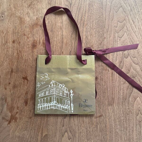 Elegance PARIS ショッパー 紙袋 エレガンスパリ ノベルティ 金色 エコバッグ 袋 手提げ袋 ブランド紙袋 デパコス