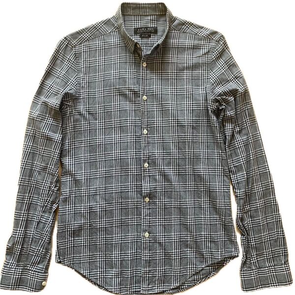 ZARA MAN スリムフィットシャツ メンズ 長袖シャツ チェック