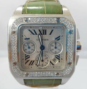 Cartier カルティエ サントス100XL クロノ アフターダイヤ加工します カスタム W20090X8 ガルベ W20098D6 W2020018 sm mlタンクディヴァン