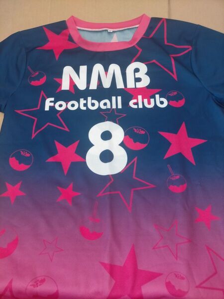 山本彩 NMB48 サッカーユニフォーム ネイビー×ピンク Sサイズ ショップ予約限定 古着 Tシャツ AKB48