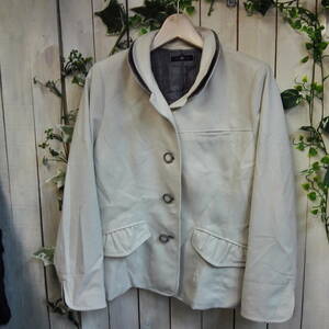 *310*PUREZZA* jacket coat * wool 67%* eggshell white * size 44