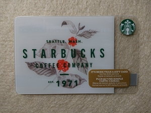 ☆ 海外発行 スタバカード スターバックスカード 2017SEATTLE,WASH.STARBUCKS COFFEE COMPANY EST.1971 PIN未削