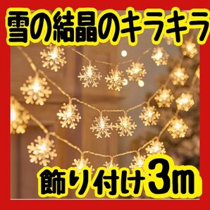 雪の結晶 LED 8パターン 暖色 3m 2個セット ライト クリスマス イルミネーション 誕生日 パーティー 飾り付け キレイ