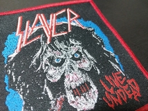 SLAYER 刺繍パッチ ワッペン live undead 赤枠 / anthrax metallica sodom destruction kreator exodus possessed s.o.d. testament_画像2