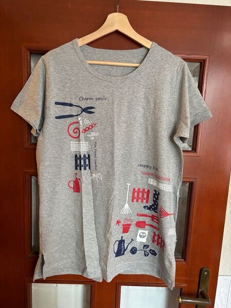 ☆ 洗濯に強い!綿100%Tシャツ(セミロング丈)ミックスグレー 3L?(LLくらい)未使用