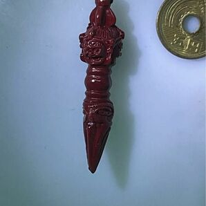 美品 紫金砂 辰砂 降魔杵 精工彫刻 ペンダントネックレス 2978-2/4