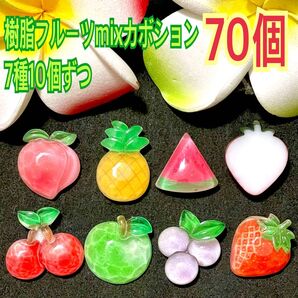 樹脂フルーツmixカボション7種10個ずつ(70個)