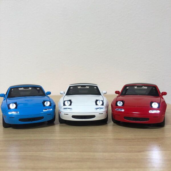 3台まとめて!1/32 マツダ ロードスター ミニカー 3色セット NA6CE NA8C mazda miata MX-5