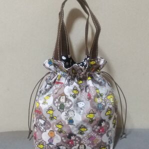 【ハンドメイド】スヌーピー 巾着トートバッグ バック