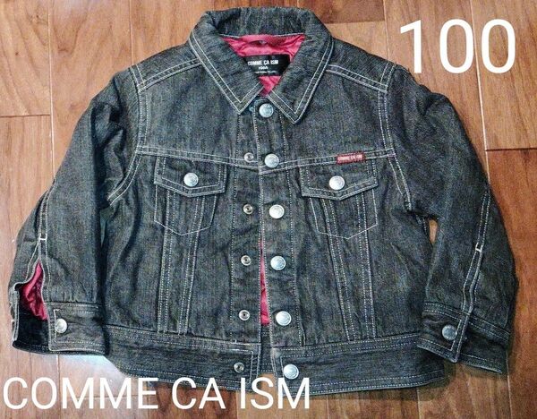 100 コムサイズム COMME CA ISM デニムジャケット アウター コート キルティング ブラック デニム