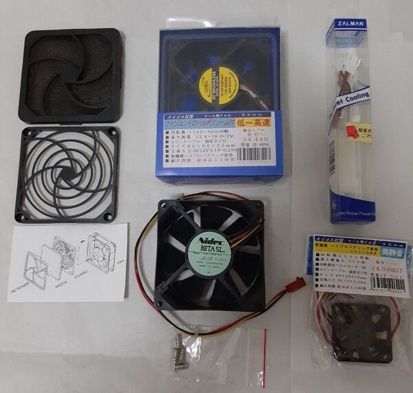 PCファン(Nidec、ADDA)+回転数変換コネクタ(ZM-RC01) セット