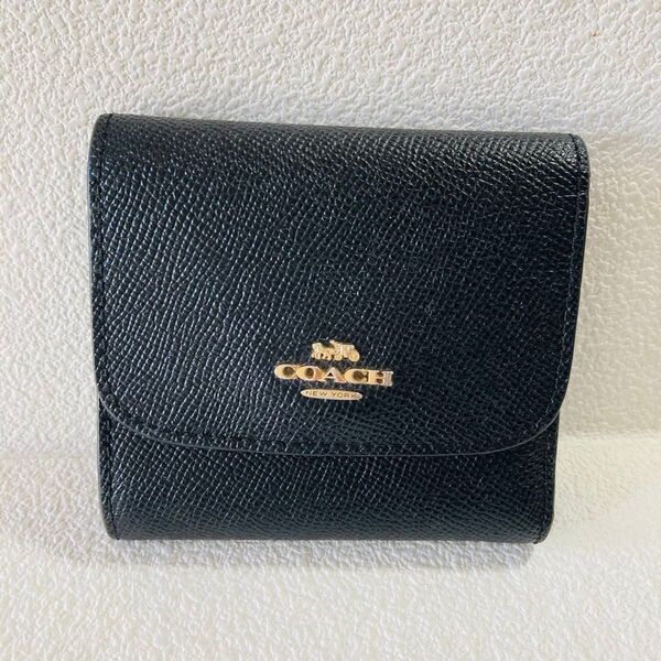 COACH コーチ 財布 三つ折り レザー コンパクトウォレット 小銭入れ 三つ折り財布 コンパクト ブラック