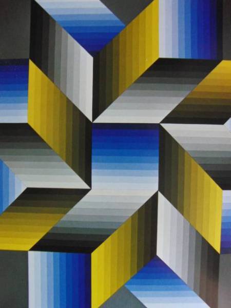 VASARELY, Eload, Rare art book, New frame included, y321, Painting, Oil painting, Abstract painting
