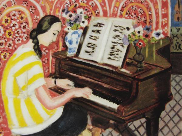 Henri Matisse, JEUNE FEMME AU PIANO, Edición en el extranjero, extremadamente raro, razonado, Nuevo con marco, Admirador, Cuadro, Pintura al óleo, Retratos