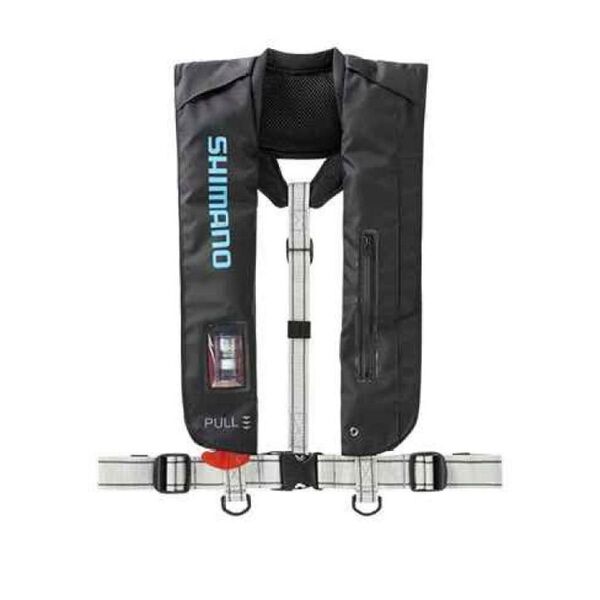 SHIMANO シマノ ブラックカラー×ブルーロゴバージョンライフジャケット 桜マーク付きタイプAタイプ 小型船舶用 救命胴衣