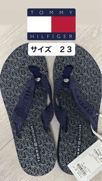 「未利用」!!Tommy Hilfiger/トミーヒルフィガーウェッジストライプビーチサンダル
