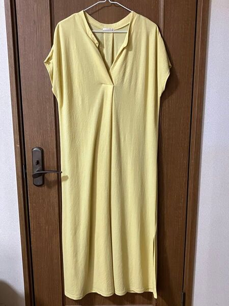 イエロー ロングワンピース レディース Mサイズ