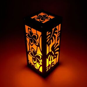 ランプシェード 芳香剤カバー テーブルランプ【プルメリア&モンステラ 新V】LEDキャンドルライト用/ペーパークラフト/組立式