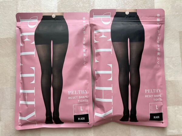 【新品未開封】PELTHY ペルシー 骨盤ケア リセットシェイプタイツ Lサイズ 2枚