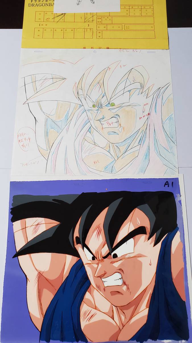 ドラゴンボールZ 孫悟空 セル画と動画 作画記録付き 名シーン ドラゴンボールZ 孫悟空 セル画と動画 作画記録付き 名シーン