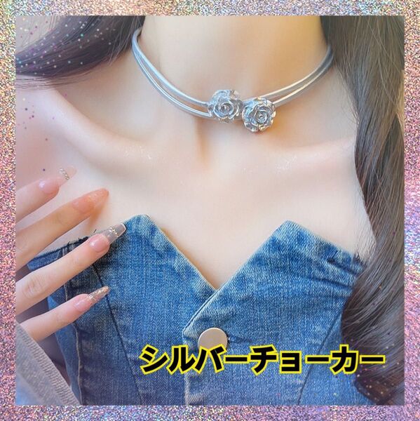 【特別セール】商品名チョーカー バラモチーフ ネックレス コスプレゴスロリ y2k サブカル パーティ 結婚式