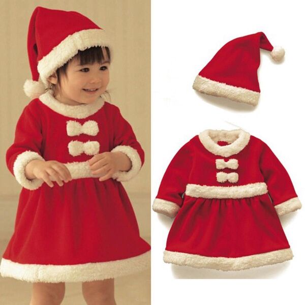 ワンピース サンタクロース 衣装 子供 クリスマス コスプレ 80 女の子 ベビー【新品】