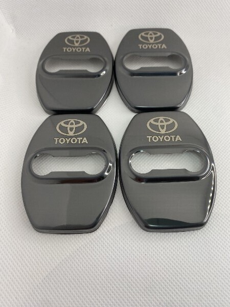 ドアストライカーカバー ドアロックカバー トヨタ TOYOTA 4個セット 車用ドアロックカバー ブラック 黒色 簡単取付