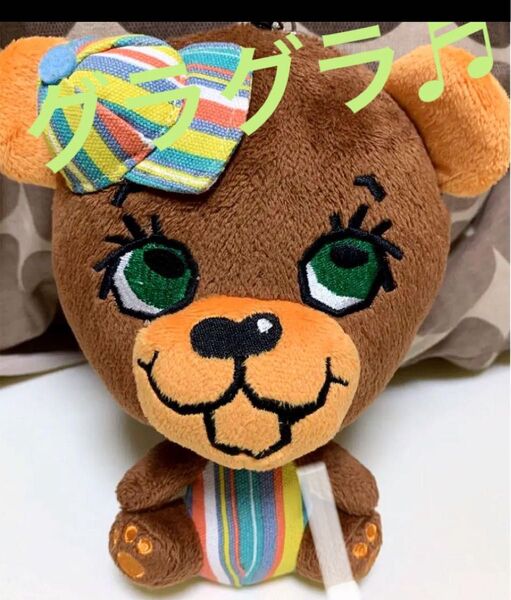 グラグラマスコット\\クマのパスケース\\中古\\目立つ傷汚れなし\\伸びます \\ぬいぐるみ