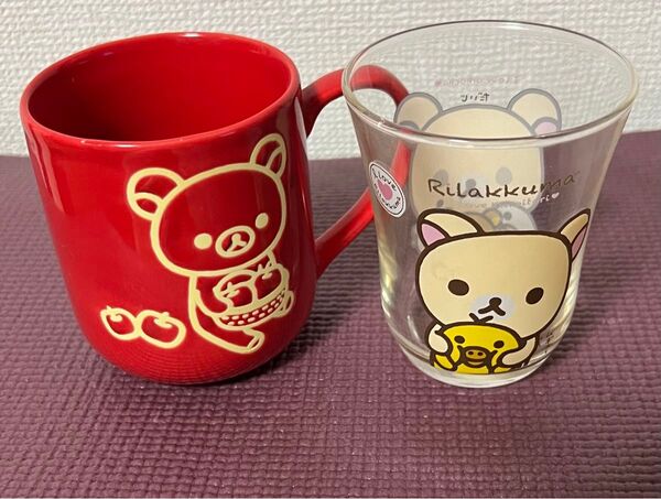 リラックマ マグカップ1個 リラックマグラス1個