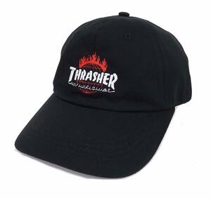 HUF×THRASHER ハフ スラッシャー TDS 6パネル キャップ Thrasher Tds Curve Visor 6Pnl FREE SIZE（ブラック） [並行輸入品]