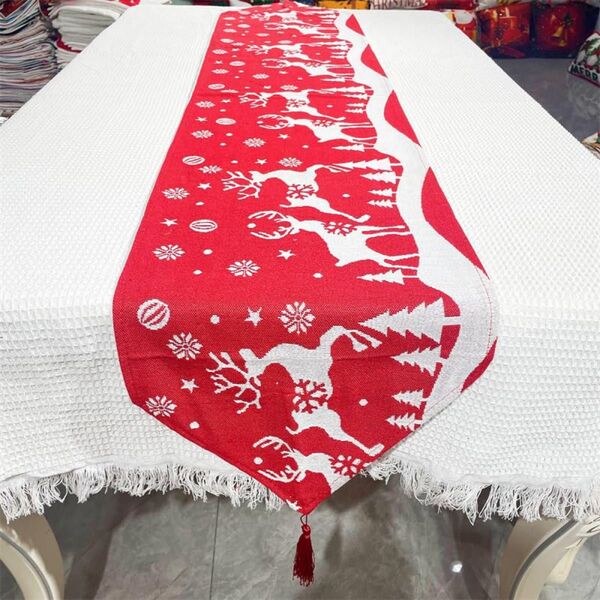クリスマス テーブルクロス 180cm×33cm 赤 レッド 飾り