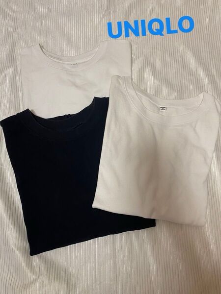 ユニクロ Tシャツ3枚セット トップス 半袖 ユニクロ UNIQLO ホワイト ブラック カットソー
