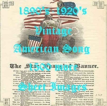 USA Vintage American Music Song Sheet Music Cover Title Image Collection 1500 Types of Materials / Vintage Vintage Old Illustrator Illustrator Photoshop Wallpaper Processing Signboard, Artwork, Painting, others