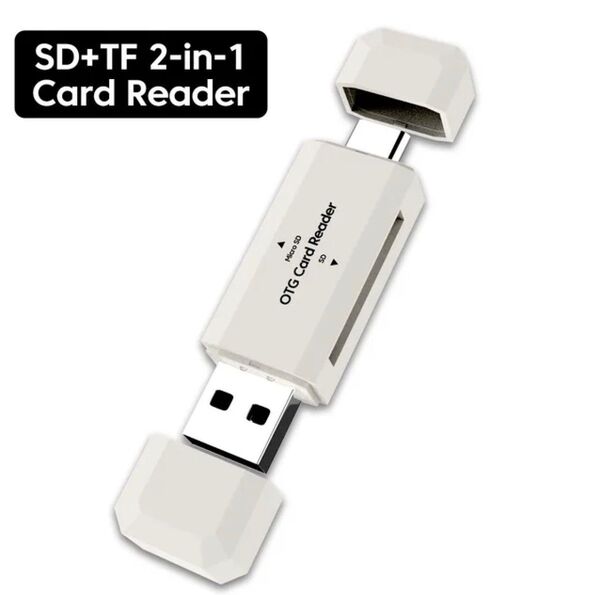 2-in-1 USB2.0タイプCアダプター PC用 MAC Windows ホワイト